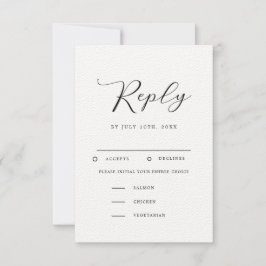 Moderna Boda Minimalista RSVP con elección de comi