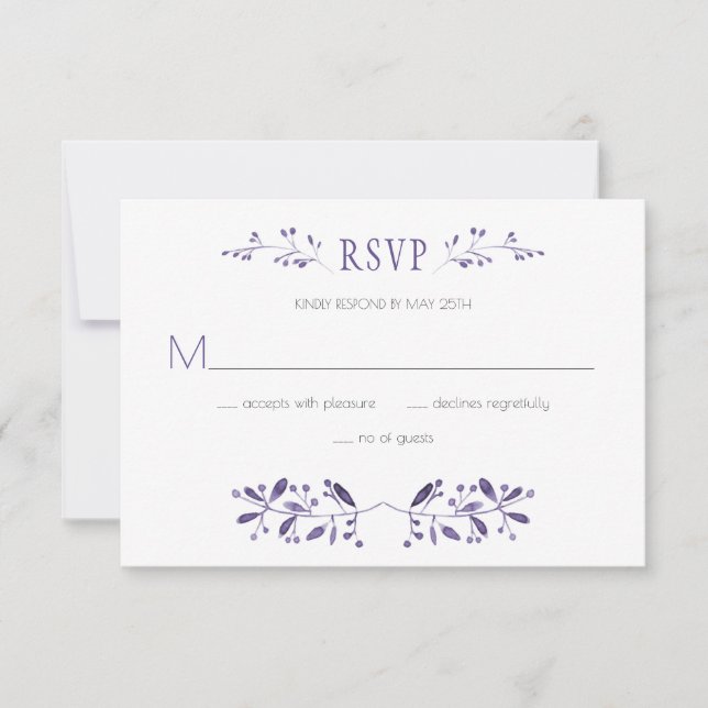 Moderna Boda Ultra Violeta RSVP | (Anverso)