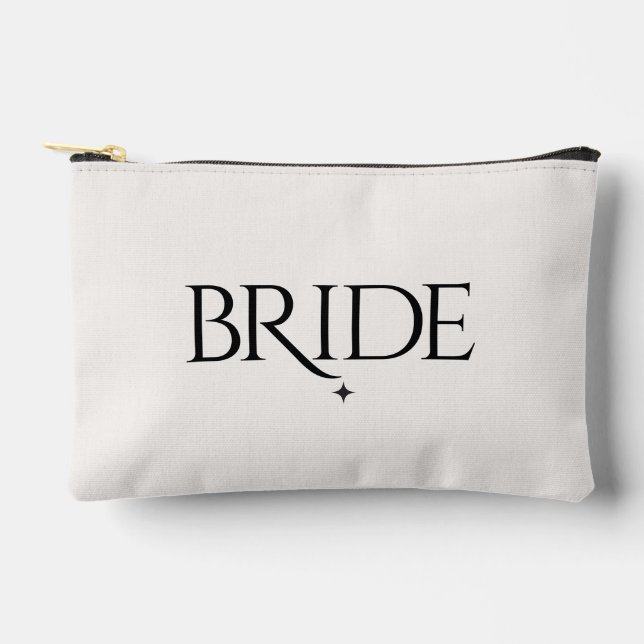 Moderna Bolsa de Embrague Cosmético Marfil Bridal (Anverso)