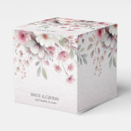 Moderna caja de Favor Floral Blanca Rosa