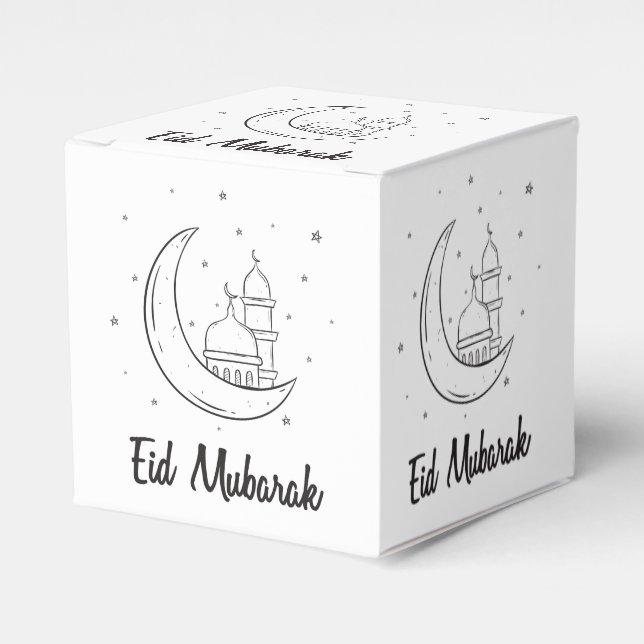 Moderna caja de favores Eid Mubarak Eid Goodie (Costado Anverso)