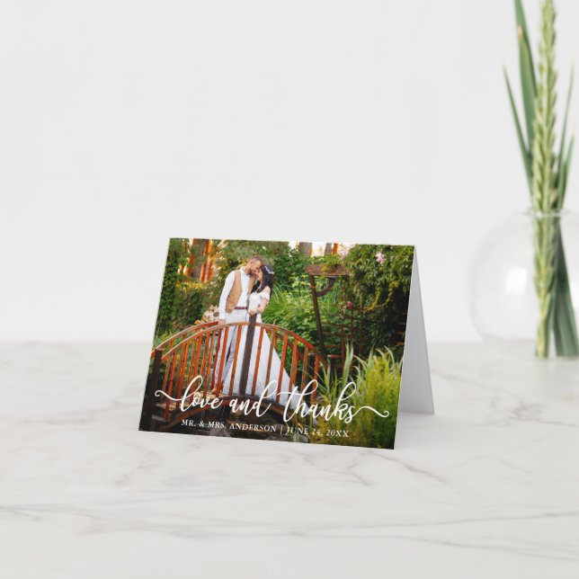 Moderna caligrafía Boda amor y agradecimiento nota (Anverso)