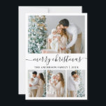 Moderna caligrafía de moda 4 foto Feliz Navidad<br><div class="desc">Moderna caligrafía de moda guión de 4 foto Collage de fotos de familia Feliz Navidad</div>