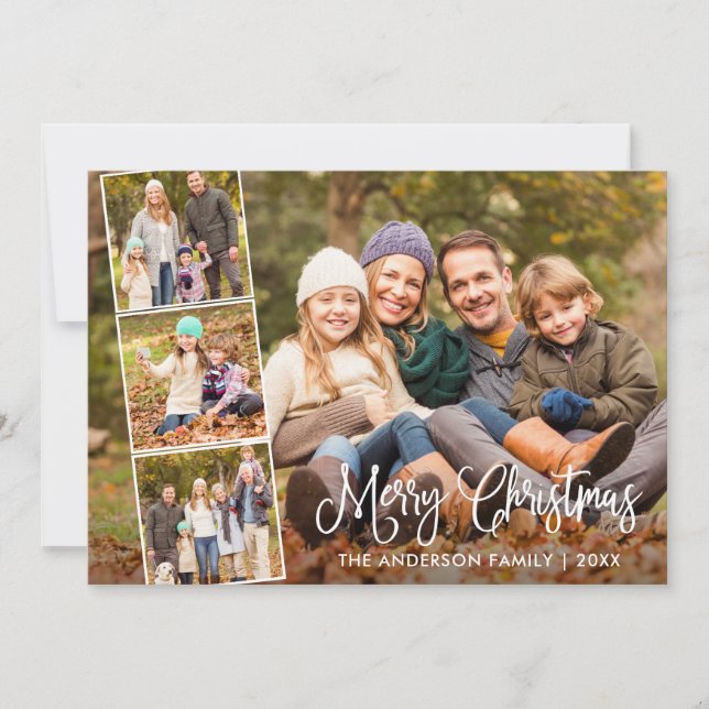 Moderna caligrafía divertida Feliz Navidad 4 Foto (Anverso)