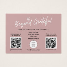 Moderna caligrafía elegante código QR tarjeta de a