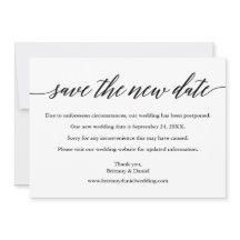 Moderna Caligrafía Guardar La Nueva Tarjeta De Fec