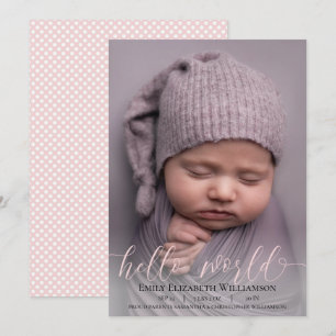 Moderna caligrafía Invitación de fotografía de beb