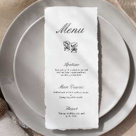 Moderna caligrafía Menú Boda blanco y negro