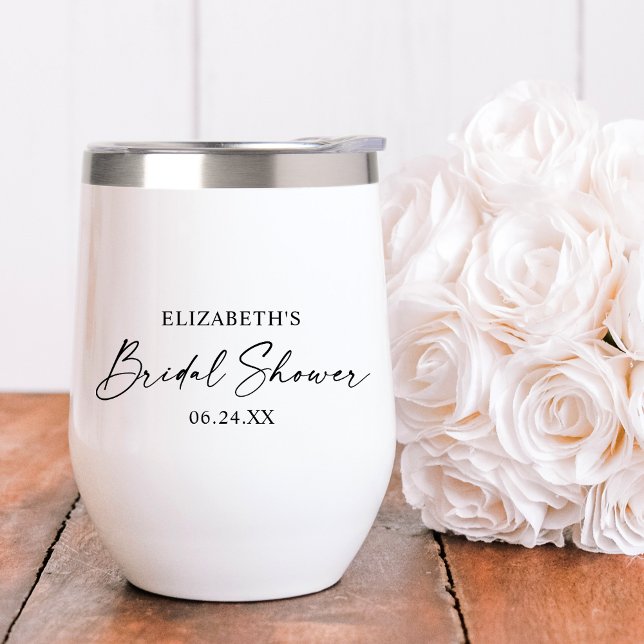 Moderna caligrafía Minimalista Tinta Bridal Shower (Customize to change your personalized text color or text style.)