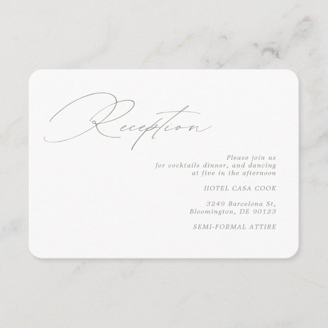 Moderna caligrafía Recepción de boda de sabio verd (Anverso)