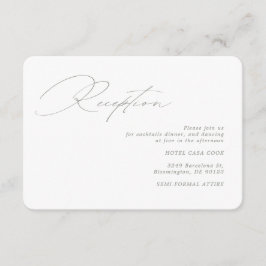 Moderna caligrafía Recepción de boda de sabio verd