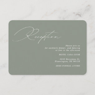 Moderna caligrafía Recepción de boda de sabio verd