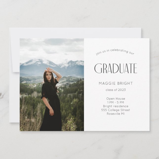 Moderna celebración de Open House para graduados d (Anverso)