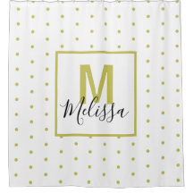 Moderna cortina de ducha de patrón de círculo dora