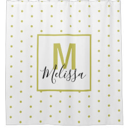 Moderna cortina de ducha de patrón de círculo dora