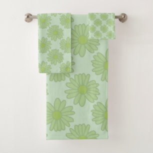 Moderna Daisies Verde Ditsy Patrón Floral Elegante