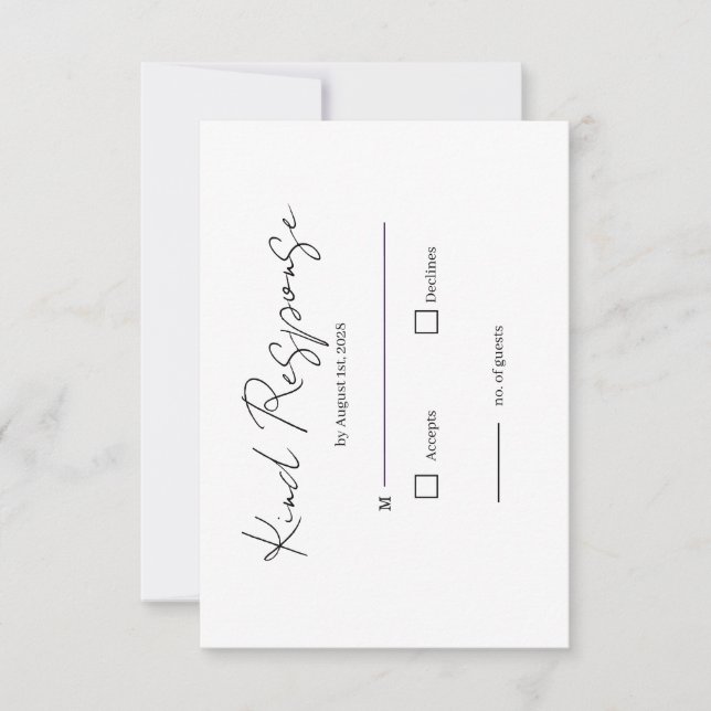 Moderna Divertida Funky Retro RSVP de Boda (Anverso)