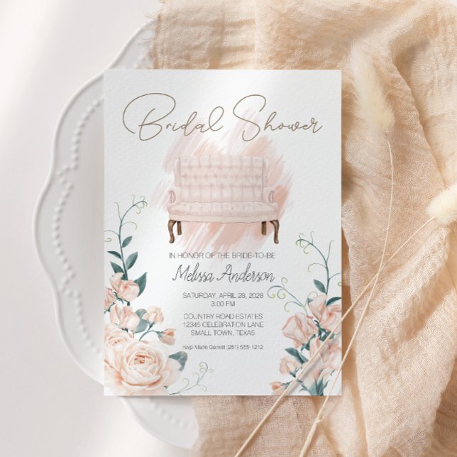 Moderna Ducha Boho Rosa Elegante Floral Bridal (Subido por el creador)