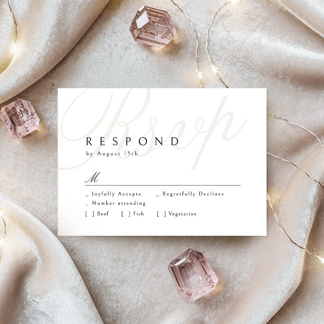 Moderna elegancia clásica caligrafía Boda RSVP (Modern Classic Elegance Calligraphy Wedding RSVP)