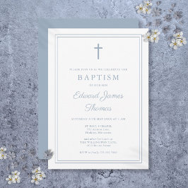 Moderna Elegante Invitación de Bautizo con Borde A