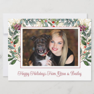 Moderna Elegante Tarjeta de Navidad Simple Mujer P