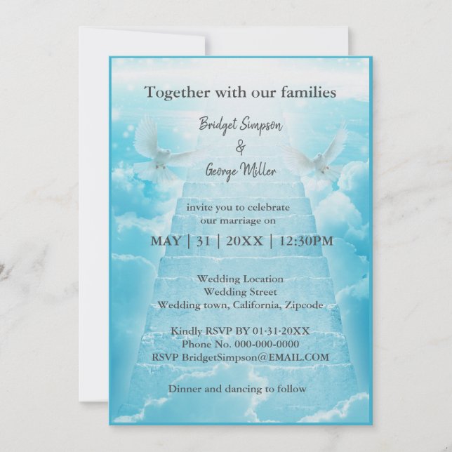 moderna escalera del cielo sagrada invitación al m (Anverso)