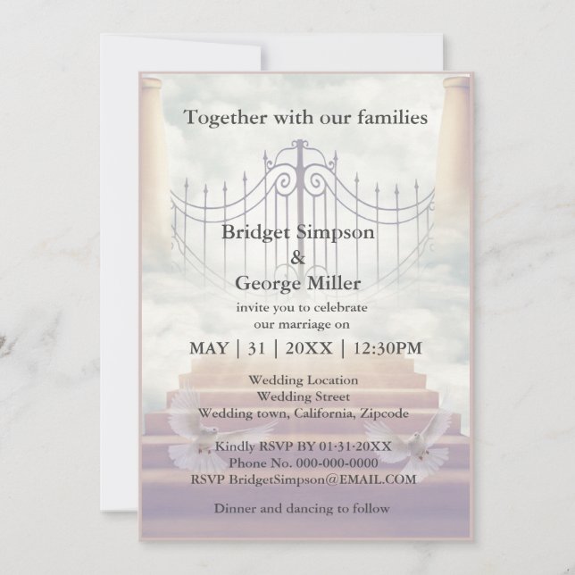 moderna escalera del cielo sagrada invitación al m (Anverso)