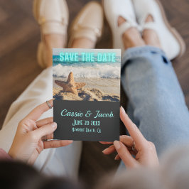 Moderna escena de playa Guardar la tarjeta vertica