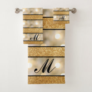 Moderna Faux Gold Purpurina Luz blanca Banda negra