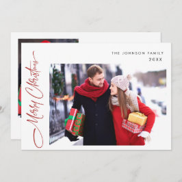 Moderna Feliz Navidad 2 Fotos Saludo QR código