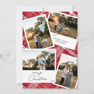 Moderna Feliz Navidad 4 foto Red Plaid