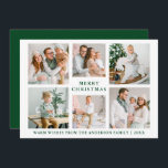 Moderna Feliz Navidad 6 Foto Tarjeta Verde de Navi<br><div class="desc">Festividad de Festividad de Feliz Navidad 6. Forest Green Back.</div>