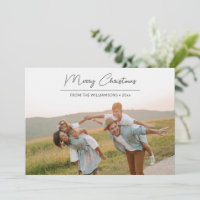 Moderna Feliz Navidad Black Script Overlay Photo