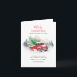 Moderna Feliz Navidad Camión Rojo Familia Rústica<br><div class="desc">Qué mejor manera de dejar que tus amigos y familia sepan que estás pensando en ellos que deseándoles una muy Feliz Navidad con este clásico camión rojo en la nieve con un árbol de Navidad en la parte de atrás para poner el ánimo para lo que vendrá. Cambie fácilmente el...</div>