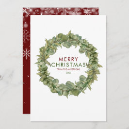 Moderna Feliz Navidad Garland Borgoña