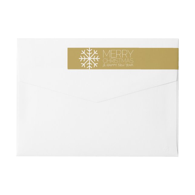 Moderna Feliz Navidad Invierno Snowflake - oro (Reverso)
