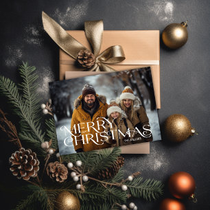 Moderna Feliz Navidad Minimal 1 Foto Elegante