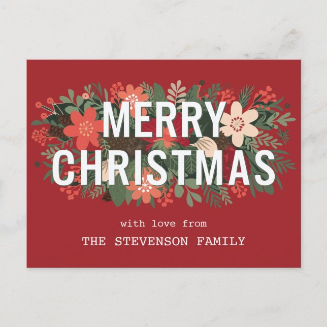 Moderna Feliz Navidad Negrita nombre de familia fl (Anverso)