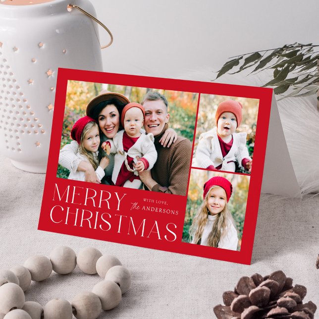 Moderna Feliz Navidad Rojo 4 Foto (Subido por el creador)