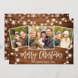 Moderna Feliz Navidad Rústica 3 Fotos Saludo