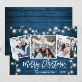 Moderna Feliz Navidad Rústica 3 Fotos Saludo