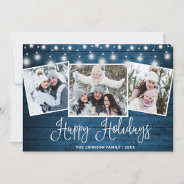 Moderna Feliz Navidad Rústica 3 Fotos Saludo