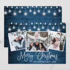 Moderna Feliz Navidad Rústica 3 Fotos Saludo