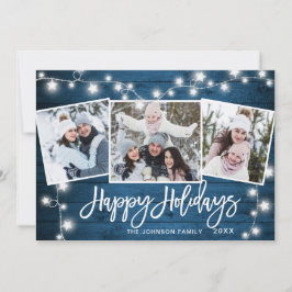 Moderna Feliz Navidad Rústica 3 Fotos Saludo