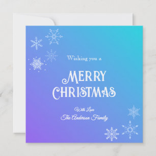 Moderna Feliz Navidad Snowflake Morple Turquoise