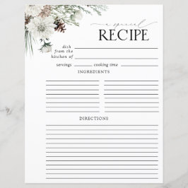 Moderna Floral Bridal Shower Receta Binder Página