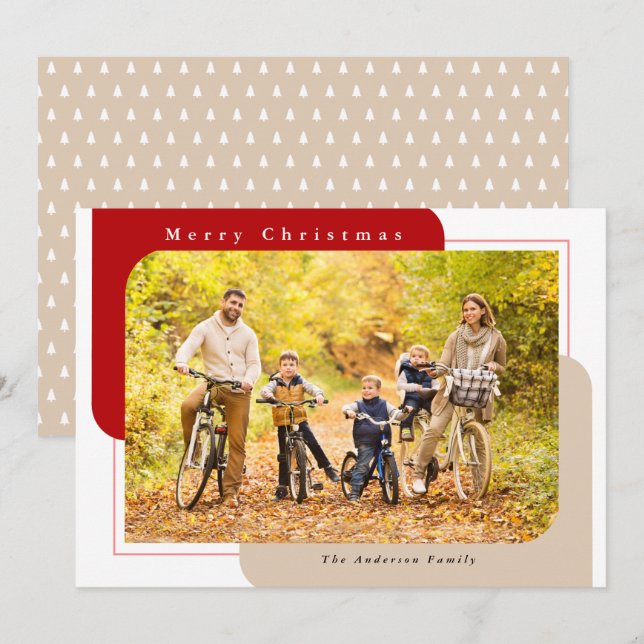 Moderna foto curvada roja y una navidad de ensueño (Anverso / Reverso)