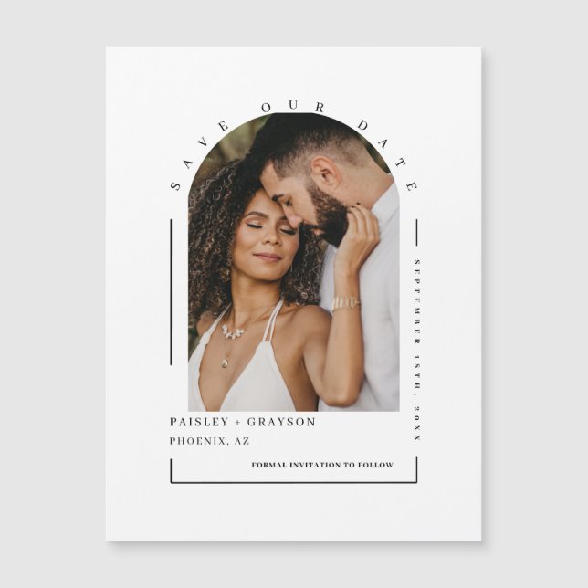 Moderna Foto De Boho Arch Ahorre Nuestra Tarjeta M (Anverso)