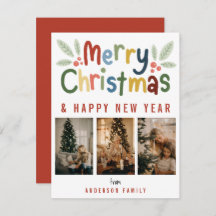 Moderna foto de la familia de navidad en color