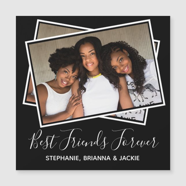 Moderna foto de los mejores amigos diversión perso (Anverso)